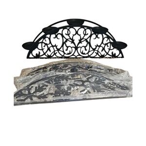 PartyLite Couture Hearthside Pillar Candle Holder Black Magnetic Panels